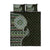 Fijian Masi Tribal Tattoos Art Pattern Quilt Bed Set Green Color Half Style - Polynesian Pride