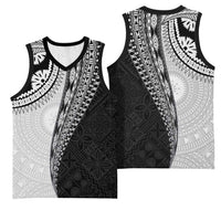 Fijian Masi Tattoos Basketball Jersey with Tapa Tribal Pattern - Polynesian Pride