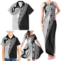 Fijian Masi Tattoos Family Matching Tank Maxi Dress and Hawaiian Shirt with Tapa Tribal Pattern LT03 - Polynesian Pride