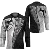 Fijian Masi Tattoos Hockey Jersey with Tapa Tribal Pattern - Polynesian Pride