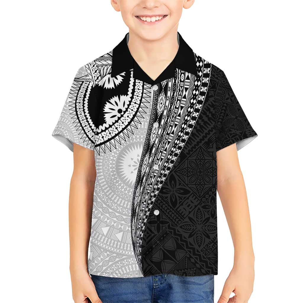 Fijian Masi Tattoos Kid Hawaiian Shirt with Tapa Tribal Pattern - Polynesian Pride