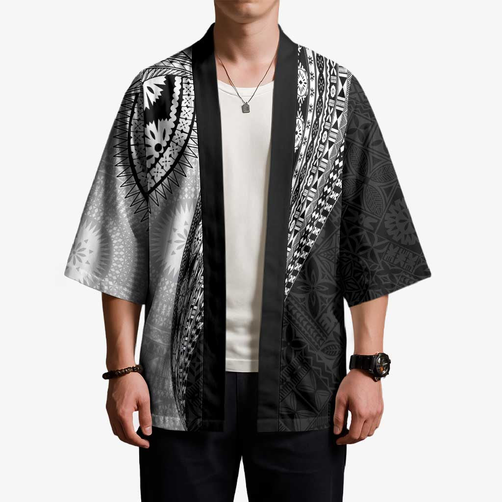 Fijian Masi Tattoos Kimono with Tapa Tribal Pattern - Polynesian Pride