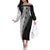 Fijian Masi Tattoos Off The Shoulder Long Sleeve Dress with Tapa Tribal Pattern - Polynesian Pride