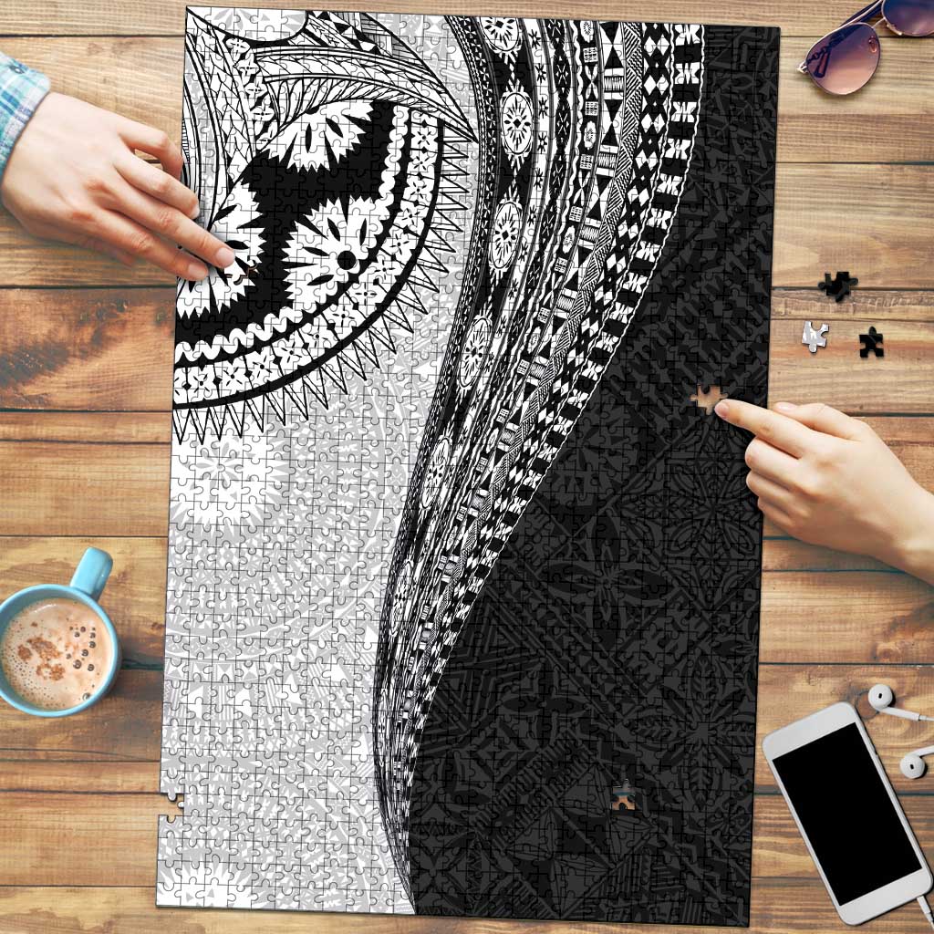 Fijian Masi Tattoos Puzzle with Tapa Tribal Pattern - Polynesian Pride