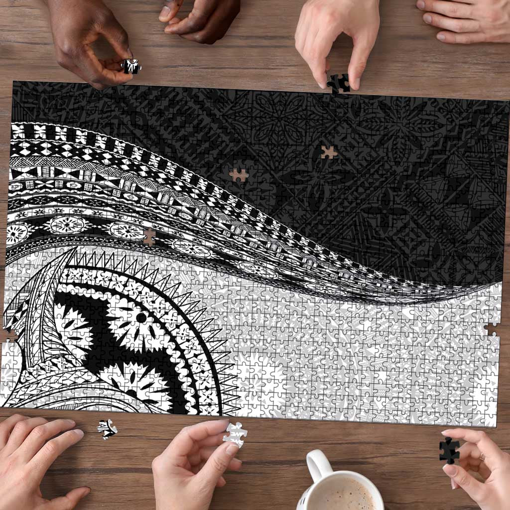 Fijian Masi Tattoos Puzzle with Tapa Tribal Pattern - Polynesian Pride