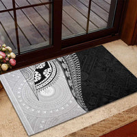 Fijian Masi Tattoos Rubber Doormat with Tapa Tribal Pattern - Polynesian Pride