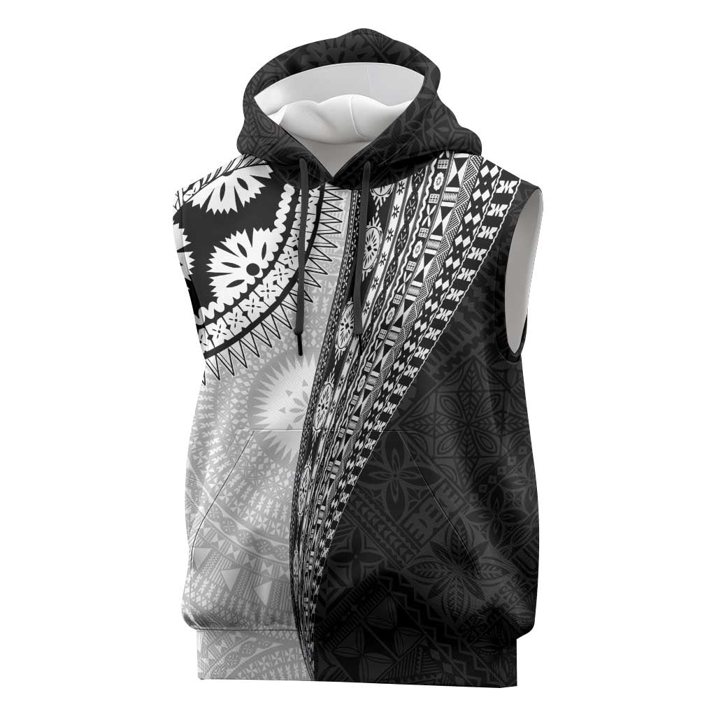 Fijian Masi Tattoos Sleeveless Hoodie with Tapa Tribal Pattern - Polynesian Pride