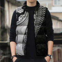 Fijian Masi Tattoos Sleeveless Puffer Jacket with Tapa Tribal Pattern - Polynesian Pride