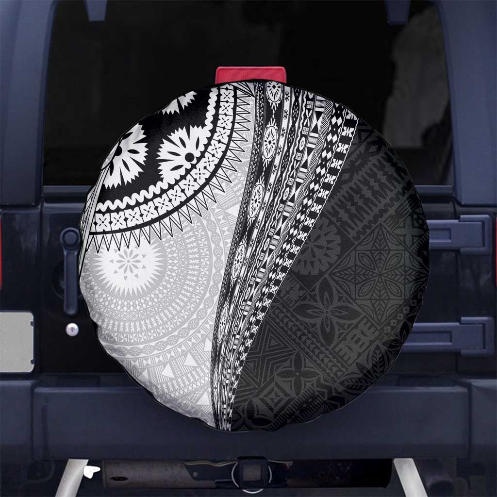 Fijian Masi Tattoos Spare Tire Cover with Tapa Tribal Pattern - Polynesian Pride