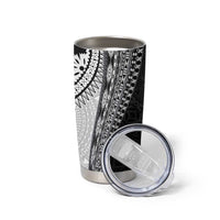 Fijian Masi Tattoos Tumbler Cup with Tapa Tribal Pattern - Polynesian Pride