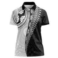 Fijian Masi Tattoos Women Polo Shirt with Tapa Tribal Pattern LT03 Female White - Polynesian Pride
