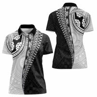 Fijian Masi Tattoos Women Polo Shirt with Tapa Tribal Pattern LT03 - Polynesian Pride