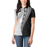 Fijian Masi Tattoos Women Polo Shirt with Tapa Tribal Pattern LT03 - Polynesian Pride