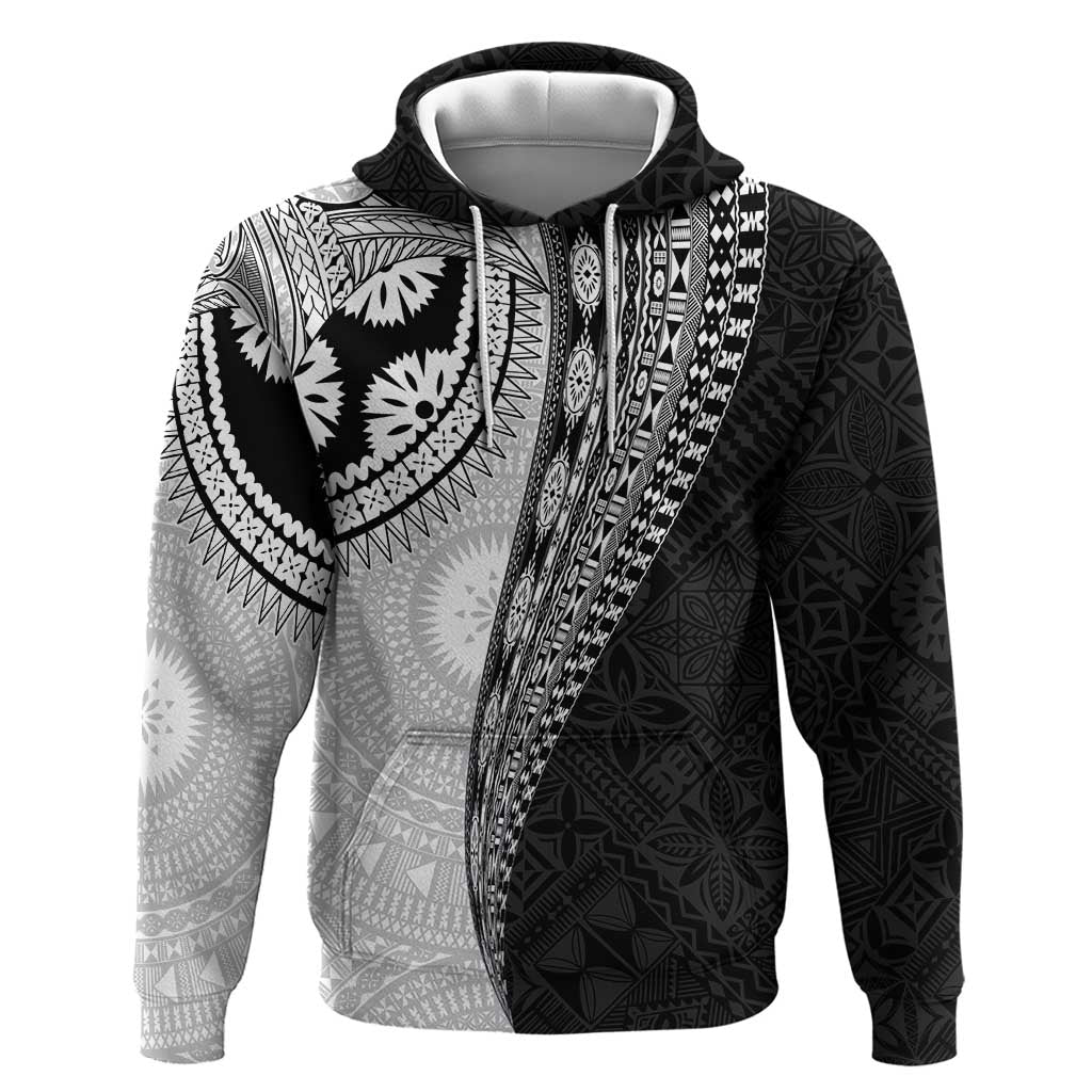 Fijian Masi Tattoos Zip Hoodie with Tapa Tribal Pattern - Polynesian Pride