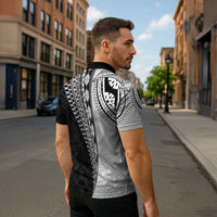 Fijian Masi Tattoos Zipper Polo Shirt with Tapa Tribal Pattern - Polynesian Pride