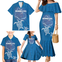 Cook Islands Manihiki Atoll Family Matching Mermaid Dress and Hawaiian Shirt Maori Turtle and Polynesian Pattern LT03 - Polynesian Pride