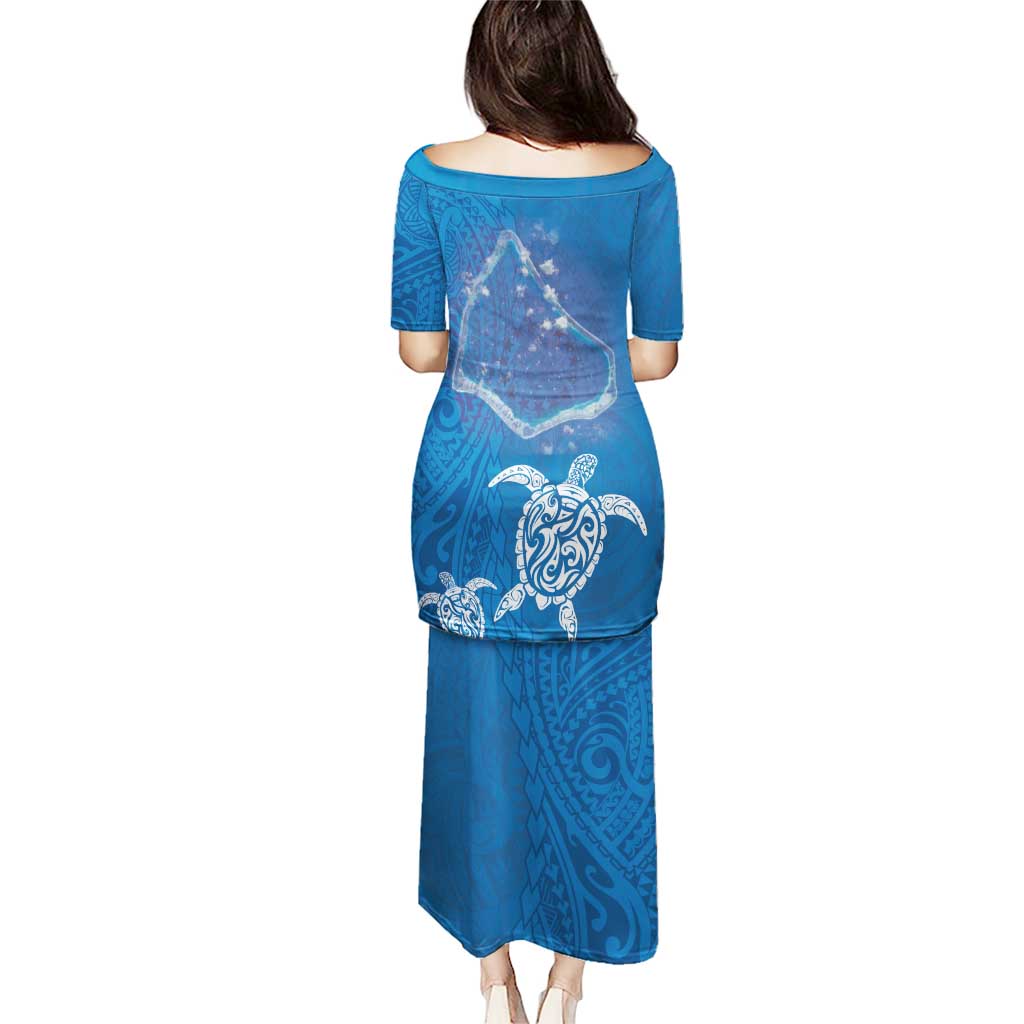Cook Islands Manihiki Atoll Puletasi Maori Turtle and Polynesian Pattern