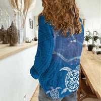 Cook Islands Manihiki Atoll Women Casual Shirt Maori Turtle and Polynesian Pattern LT03 - Polynesian Pride