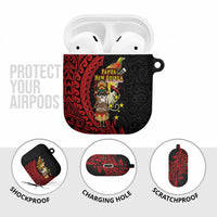 Papua New Guinea Christmas AirPods Case Funny Melanesian Santa with Bird-of-paradise Tribal Style LT03 - Polynesian Pride