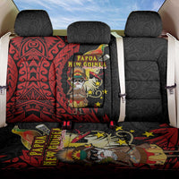 Papua New Guinea Christmas Back Car Seat Cover Funny Melanesian Santa with Bird-of-paradise Tribal Style LT03 One Size Black - Polynesian Pride
