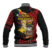 Papua New Guinea Christmas Baseball Jacket Funny Melanesian Santa with Bird-of-paradise Tribal Style LT03 - Polynesian Pride