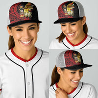 Papua New Guinea Christmas Baseball Net Cap Funny Melanesian Santa with Bird-of-paradise Tribal Style LT03 - Polynesian Pride