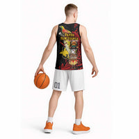 Papua New Guinea Christmas Basketball Jersey Funny Melanesian Santa with Bird-of-paradise Tribal Style LT03 - Polynesian Pride