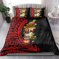 Papua New Guinea Christmas Bedding Set Funny Melanesian Santa with Bird-of-paradise Tribal Style LT03 - Polynesian Pride
