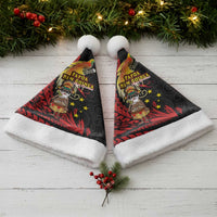 Papua New Guinea Christmas Santa Hat Funny Melanesian Santa with Bird-of-paradise Tribal Style LT03 - Polynesian Pride