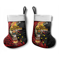 Papua New Guinea Christmas Stocking Funny Melanesian Santa with Bird-of-paradise Tribal Style LT03 - Polynesian Pride