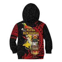 Papua New Guinea Christmas Kid Hoodie Funny Melanesian Santa with Bird-of-paradise Tribal Style LT03 - Polynesian Pride