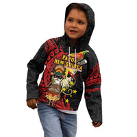 Papua New Guinea Christmas Kid Hoodie Funny Melanesian Santa with Bird-of-paradise Tribal Style LT03 - Polynesian Pride