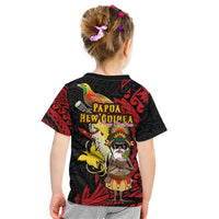 Papua New Guinea Christmas Kid T Shirt Funny Melanesian Santa with Bird-of-paradise Tribal Style LT03 - Polynesian Pride