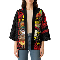 Papua New Guinea Christmas Kimono Funny Melanesian Santa with Bird-of-paradise Tribal Style LT03 - Polynesian Pride