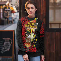 Papua New Guinea Christmas Ugly Christmas Sweater Funny Melanesian Santa with Bird-of-paradise Tribal Style LT03 - Polynesian Pride