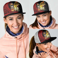 Papua New Guinea Christmas Mesh Trucker Cap Funny Melanesian Santa with Bird-of-paradise Tribal Style LT03 - Polynesian Pride