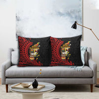 Papua New Guinea Christmas Pillow Cover Funny Melanesian Santa with Bird-of-paradise Tribal Style LT03 - Polynesian Pride