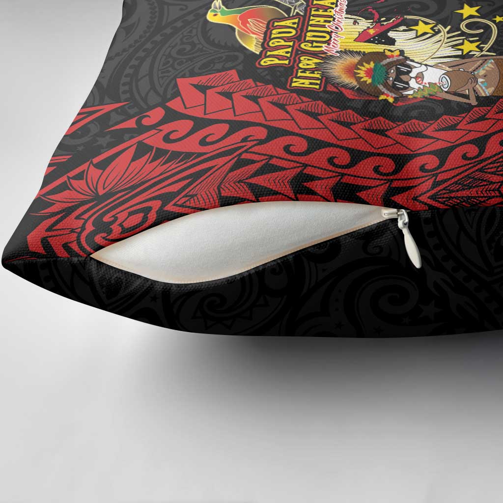 Papua New Guinea Christmas Pillow Cover Funny Melanesian Santa with Bird-of-paradise Tribal Style LT03 - Polynesian Pride