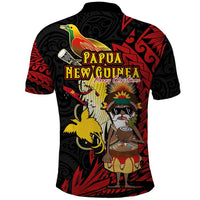 Papua New Guinea Christmas Polo Shirt Funny Melanesian Santa with Bird-of-paradise Tribal Style LT03 - Polynesian Pride