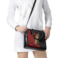 Papua New Guinea Christmas Shoulder Handbag Funny Melanesian Santa with Bird-of-paradise Tribal Style LT03 - Polynesian Pride