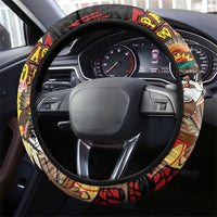 Papua New Guinea Christmas Steering Wheel Cover Funny Melanesian Santa with Bird-of-paradise Tribal Style LT03 - Polynesian Pride