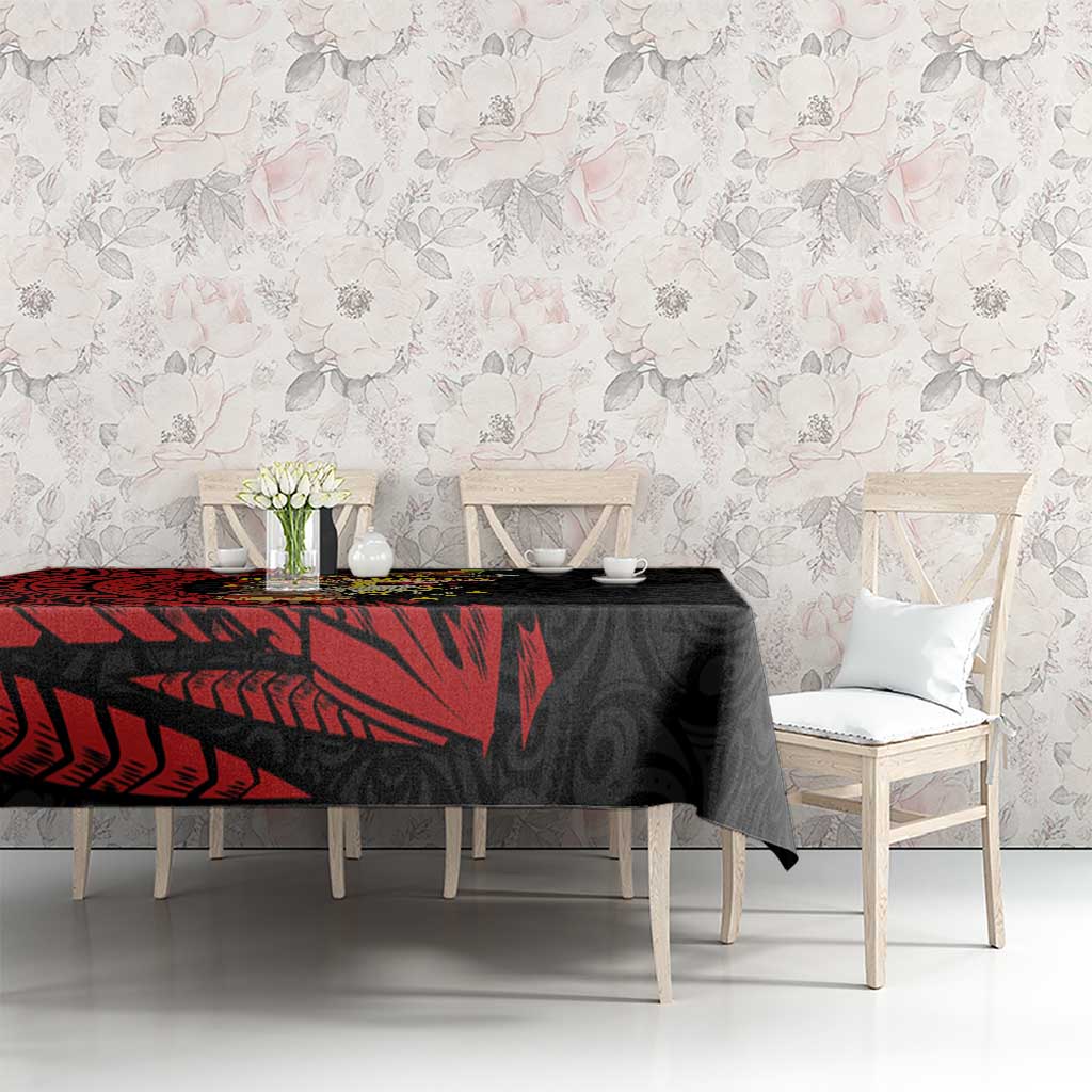 Papua New Guinea Christmas Tablecloth Funny Melanesian Santa with Bird-of-paradise Tribal Style LT03 - Polynesian Pride