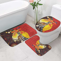 Australia and Papua New Guinea Together Bathroom Set Bird-of-paradise and Kangaroo with Oro Tapa and Aboriginal Art Motifs LT03 - Polynesian Pride