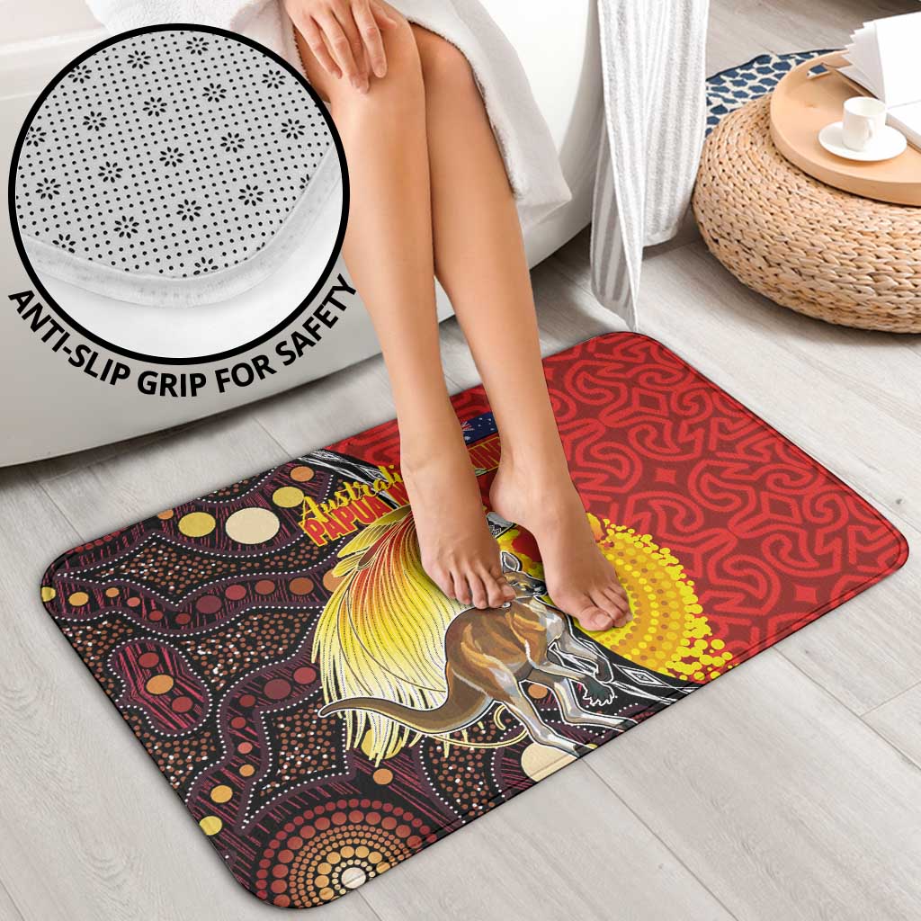 Australia and Papua New Guinea Together Bathroom Set Bird-of-paradise and Kangaroo with Oro Tapa and Aboriginal Art Motifs LT03 - Polynesian Pride
