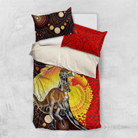 Australia and Papua New Guinea Together Bedding Set Bird-of-paradise and Kangaroo with Oro Tapa and Aboriginal Art Motifs LT03 US Twin 172cm x 218cm Black - Polynesian Pride