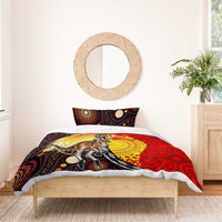 Australia and Papua New Guinea Together Bedding Set Bird-of-paradise and Kangaroo with Oro Tapa and Aboriginal Art Motifs LT03 - Polynesian Pride