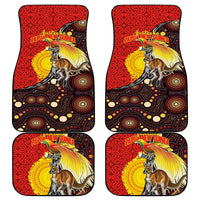 Australia and Papua New Guinea Together Car Mats Bird-of-paradise and Kangaroo with Oro Tapa and Aboriginal Art Motifs LT03 - Polynesian Pride