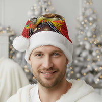 Australia and Papua New Guinea Together Christmas Santa Hat Bird-of-paradise and Kangaroo with Oro Tapa and Aboriginal Art Motifs LT03 - Polynesian Pride