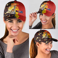 Australia and Papua New Guinea Together Classic Cap Bird-of-paradise and Kangaroo with Oro Tapa and Aboriginal Art Motifs LT03 - Polynesian Pride