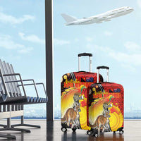 Australia and Papua New Guinea Together Luggage Cover Bird-of-paradise and Kangaroo with Oro Tapa and Aboriginal Art Motifs LT03 - Polynesian Pride